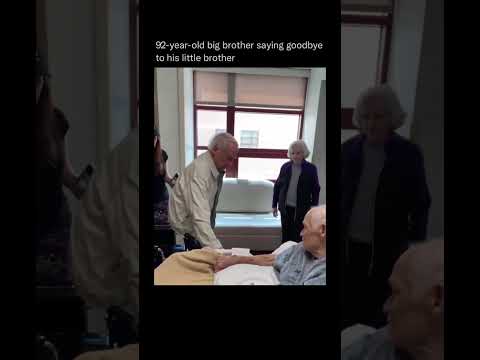 92-year-old older brother saying goodbye to his little brother