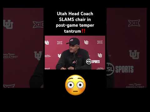 Utah Head Coach Kyle Wittingham SLAMS chair in post-game interview! #utah #byu #football #fail