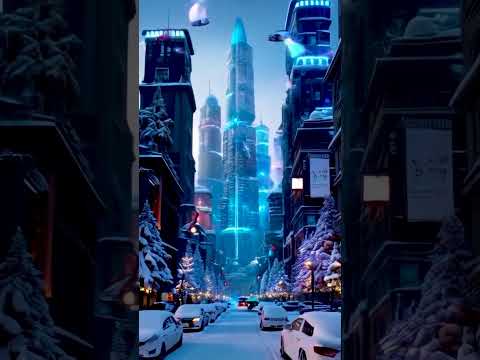 Futuristic Winter Wonderland | AI Brings a Snowy City to Life #NewYear2024 #AI #AIArt #Life