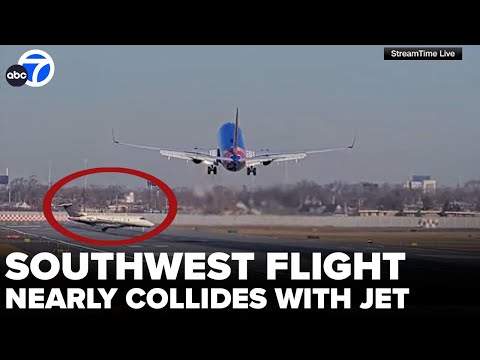 Moment Southwest flight has close call with jet at Midway International Airport