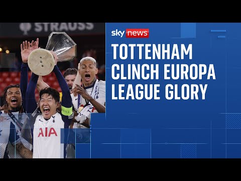 Tottenham Hotspur celebrate Europa League win