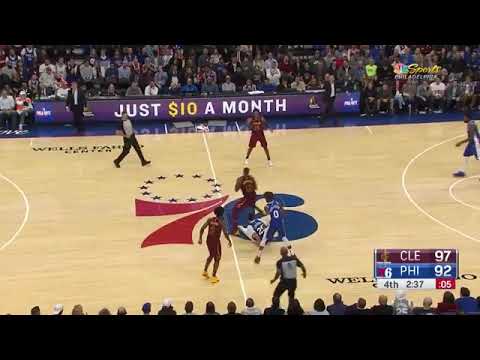 Tristan Thompson attempts a 360 no-scope 3 pointer from the logo