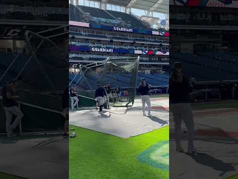 Giancarlo Stanton takes BP on field for FIRST time during elbow rehab #shorts