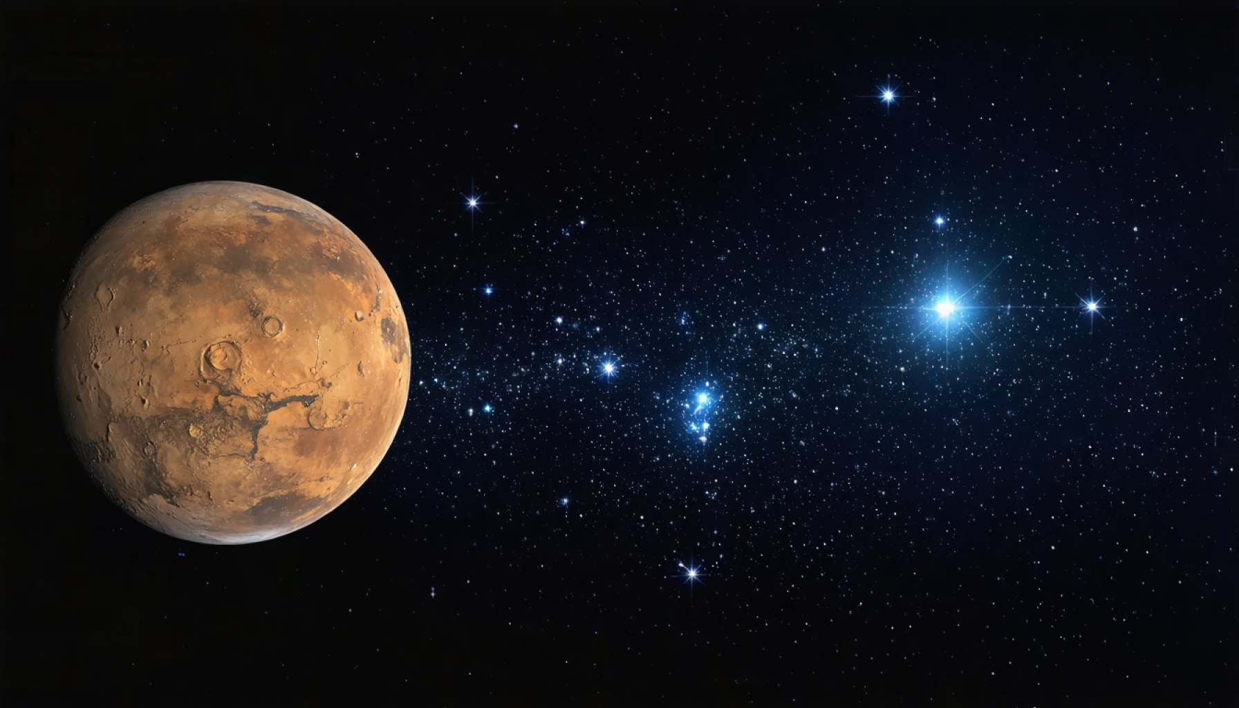 Mars Dances with a Celestial Swarm: A Stargazer’s Delight Mars Dances with a Celestial Swarm: A Stargazer’s Delight