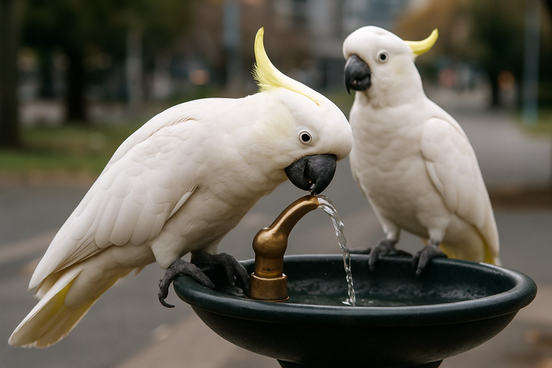 Australia’s Sneakiest Geniuses: Cockatoos Teach Each Other to Use Public Drinking Fountains in Urban Survival Twist Australia’s Sneakiest Geniuses: Cockatoos Teach Each Other to Use Public Drinking Fountains in Urban Survival Twist